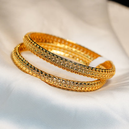 DIAMOND CUT WORK BANGLES 2PC