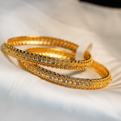 DIAMOND CUT WORK BANGLES 2PC